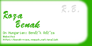 roza benak business card